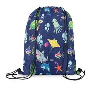 Drawstring Backpack Sea Turtle Octo Plus Scratch Draw String Back Lightweight Gym Sackpack For Shopping Yoga Holidays