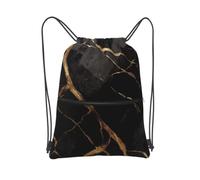 Drawstring Backpack Small Gym Bag String Backpack Sport Bag for Men Women | Gym Backpack Black Gold Marble Drawstring Bags Sports Sackpack Draw String Party Bags Cinch Sack for Gym Yoga