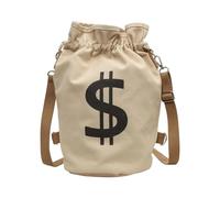 Drawstring Backpack Sports Backpack Dollar Pattern Backpack Camping Equipment Organizer for Fitness, Girls, Sports, Football, Swimming, School, Workout, Travel, dark khaki, descrizione, See