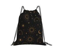 Drawstring Backpack Sun And Moon Black Drawstring Bag Comfortable Sports Rucksack Personalised Gym Bag For Shopping Men Football Gym