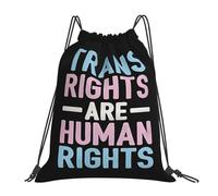 Drawstring Backpack, Trans Rights Are Human Rights Beach Bag Lightweight Drawstring Swimming Bag Premium Book Bag For Women Children Men 36X42Cm