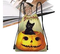 Drawstring Backpack | Treats Bag | 13X16.9 Inches Halloween Drawstring Large Backpack Candy Goodie Pouch for Party Supplies