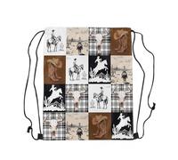 Drawstring Backpack Wild Western Cowboy Stylish String Sackpack Large Capacity Draw String Back For Swim Running Yoga