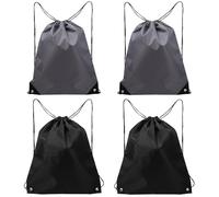 Drawstring Backpacks Made of Sturdy Polyester Cloth 4 Pcs for Men and Women Large Capacity Gym Bags with and Strong Construction for Hiking and Camping