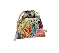 Drawstring Bag 5pcs/lot Cotton Floral Small Drawstring Bags Lipstick Toiletry Bag Makeup Pouch Coin Purse Keys Earphone Storage Bag Hand Bags for Women for Holiday Weddings(Color 2)