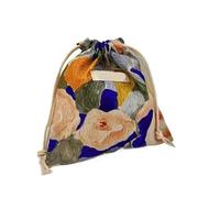 Drawstring Bag 5pcs/lot Cotton Floral Small Drawstring Bags Lipstick Toiletry Bag Makeup Pouch Coin Purse Keys Earphone Storage Bag Hand Bags for Women for Holiday Weddings(Color 4)