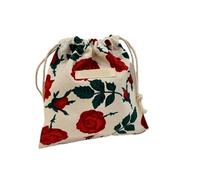 Drawstring Bag 5pcs/lot Cotton Floral Small Drawstring Bags Lipstick Toiletry Bag Makeup Pouch Coin Purse Keys Earphone Storage Bag Hand Bags for Women for Holiday Weddings(Color 1)