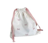 Drawstring Bag Cosmetic Storage Pouches Bows Makeup Bag Portable Storage Bag Small Canvas Bag for Cloth Toy Travel Items