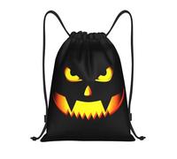 drawstring bag Custom Scary Halloween Pumpkin Design Gift For Halloween Party Women Men Lightweight Sports Gym Storage Backpack