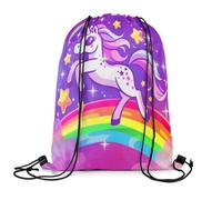 Drawstring Bag Cute Horse Sea Water-Resistant Draw String Back Pull String Drawstring Backpack For Yoga Shopping Running