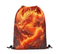 Drawstring Bag Dragon Red Orange Abstract Flying Dragon Fashionwater Resistant, Book Bag 36X43Cm Foldable Swimming Bag Comfort Backpack For Hiking Teenager Gym