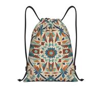 Drawstring Bag, Eco Friendly Drawstring Backpack, Native American Patterns, Comfortable String Sackpack For School, Sports, Beach, 36X42cm