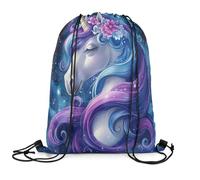 Drawstring Bag Horse Sea Lightweight String Sackpack Stylish Draw String Back For School Holidays Yoga
