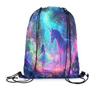 Drawstring Bag Horse Sea Resistant Draw String Back Large Capacity Drawstring Backpack For Swim School Yoga