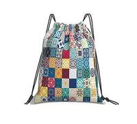 Drawstring Bag Mega Patchwork Pattern String Bag PE Bag,Sport Gym Sack Drawstring Bag Waterproof Drawstring Sport Bag For Sports Beach Holidays Swimming Travel For Women Men 42 * 36 cm