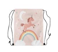 Drawstring Bag Orange Horse Sea Lightweight Draw String Back Water-Resistant Drawstring Backpack For Shopping Yoga Holidays