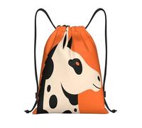 Drawstring Bag, Personalised Drawstring Backpack, Funny Horse Orange, Comfortable Swim Bags For Beach, Women, Activities, 36X42cm