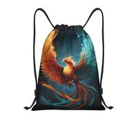 Drawstring Bag, Personalised Swimming Backpack, Fire And Water Phoenix, Lightweight Cinch Sack For Travel, Hiking, Yoga, 36X42cm