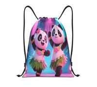 Drawstring Bag, Premium Swimming Backpack, Cute Panda Dancing On Stage, Foldable Swim Bags For Activities, Yoga, Adults, 36X42cm