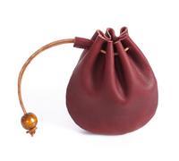 Drawstring Bag Purse, Mini Medieval Key Wallet Pouch First Layer Cowhide Coin Pouch with Drawstring for Women Men