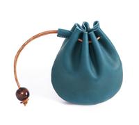 Drawstring Bag Purse, Mini Medieval Key Wallet Pouch First Layer Cowhide Coin Pouch with Drawstring for Women Men