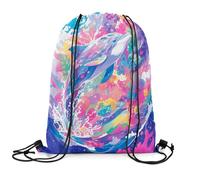 Drawstring Bag Rainbow Marine Sea World Dolphin Unisex Draw String Back Lightweight Drawstring Backpack For School Running Holidays