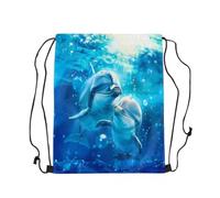 Drawstring Bag Sea Ocean Whale Water-Resistant String Sackpack Resistant Draw String Back For Shopping Yoga School