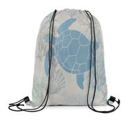 Drawstring Bag Sea Turtle Pull String Draw String Back Water-Resistant Drawstring Backpack For Yoga Shopping Holidays