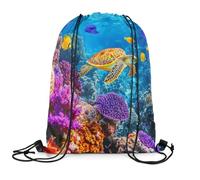 Drawstring Bag Sea Turtle Resistant Draw String Back Unisex Drawstring Backpack For Holidays Shopping Yoga