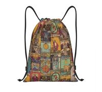 Drawstring Bag The Major Arcana Of Tarot Vintage Patchwork Drawstring Backpack Bags Lightweight Occult Witch Spiritual Gym Sackpack Shopping