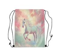 Drawstring Bag Yellow Horse Sea Stylish Draw String Back Water-Resistant Drawstring Backpack For Shopping Yoga School