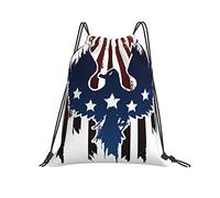 Drawstring Bags America Bird Striped Hiking Gym Sack Sports Drawstring Gym Bag Large Capacity Drawstrings Backpack For Swimming Picnic Travel S