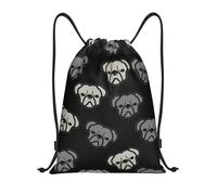 Drawstring Bags American Bulldog Head Print Gym Sack Waterproof Drawstring Backpack Resistant Swimming Bag For Gym Travel Shopping