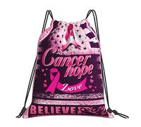 Drawstring Bags Breast Cancers Awareness Ribbons Flag Drawstring Gym Bag Resistant Swimming Bag Multicolor Gym Sack For Shopping School Traveling M
