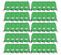 Drawstring Bags,Bulk Draw String Backpack, DIY Gym Sports Cinch Bag Sackpack, Green, L, Classic