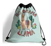 Drawstring Bags Cartoon Llama Alpaca - No Drama Llama Drawstrings Backpack Machine Washable Gym Sack Waterproof Drawstring Gym Bag For Traveling School Beach S
