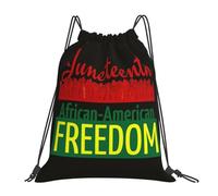 Drawstring Bags Celebrating Black Freedom 1865 African American Drawstring Gym Bag Machine Washable Gym Sack Multicolor Swimming Bag For School Traveling Beach S