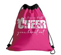 Drawstring Bags Cheer - When In Doubt Cheer Your Heart Out, Cheerleader Practical Drawstring Gym Bag Resistant Drawstrings Backpack Large Capacity Gym Sack For School Swimming Party M