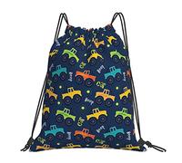 Drawstring Bags Childish Car Truck Motor Gym Sack Lightweight Swimming Bag Multicolor Drawstrings Backpack For Swimming Shopping Running M