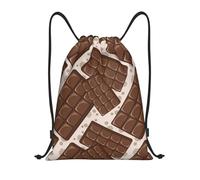 Drawstring Bags Chocolate Pattern Cute Drawstring Backpack Storage Swimming Bag Resistant Gym Sack For Shopping Running School 36X42CM