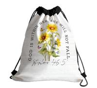 Drawstring Bags Christianty Quote God Is Within Her She Will Not Fall Drawstrings Backpack Large Capacity Swimming Bag Sports Drawstring Gym Bag For Picnic School Trip S