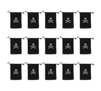 Drawstring Bags Coin Pouch Polyester Black Pirate 15pcs Halloween