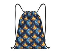Drawstring Bags Cool Blue Lion Head Gym Sack Resistant Swimming Bag Waterproof Drawstring Backpack For Gym Travel Shopping