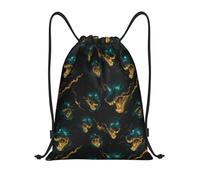 Drawstring Bags Cool Wolf Head Drawstring Backpack Waterproof Swimming Bag Resistant Gym Sack For Travel Gym Traveling