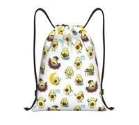 Drawstring Bags Cute Avocado Moon Gym Sack Storage Swimming Bag Resistant Gym Bag For Shopping Running School 36X42CM
