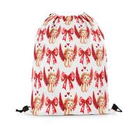 Drawstring Bags Day Angel Red Bowknot White Hearts Decor Watercolor Cartoon Wing Romantic Style Drawstrings Backpack Sports Gym Sack Storage Swimming Bag For Picnic Running School S