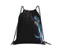 Drawstring Bags Dinosaur Galaxy T-Rex Hiking Drawstring Gym Bag Lightweight Swimming Bag Sports Gym Sack For Swimming Picnic Running M