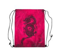 Drawstring Bags Dragon Pink Black Chinese Loong Exotic Boho Wildlife Animal Drawstring Backpack Storage Gym Bag Multicolor Swimming Bag For Shopping Running School 36X42CM