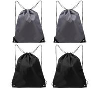 Drawstring Bags Draw String Backpacks 4 Pcs for Gym and School Large Capacity Strong Polyester Cloth with Convenient Storage, Simple Appearance for Men and Women