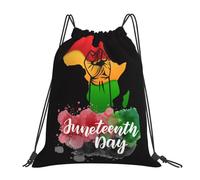 Drawstring Bags Freedom Day African American Drawstrings Backpack Waterproof Gym Sack Large Capacity Swimming Bag For Party Shopping Traveling S